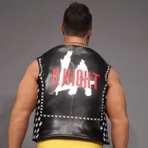 LA Knight Black Leather Vest - Image 6