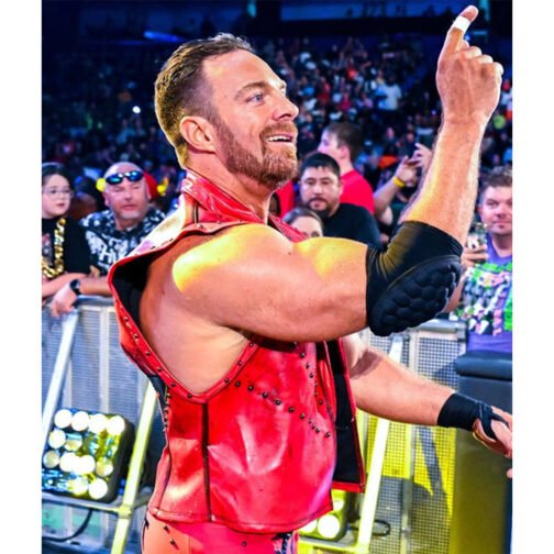 LA Knight Red Leather Vest - Image 3