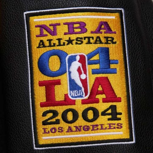LA Lakers Black Out Vintage Logo Varsity Jacket - Image 3
