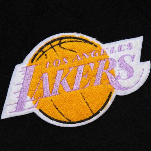 LA Lakers Black Out Vintage Logo Varsity Jacket - Image 4