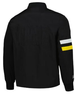 LA Lakers Black Stitch Applique Bomber Jacket