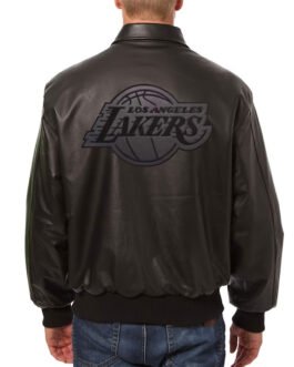 LA Lakers Black Tonal Leather Jacket