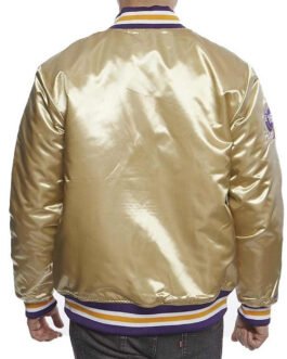 LA Lakers Championship Game Gold Satin Jacket