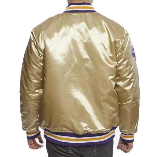 LA Lakers Championship Game Gold Satin Jacket - Image 2