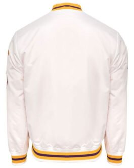 LA Lakers City Collection White Varsity Satin Jacket