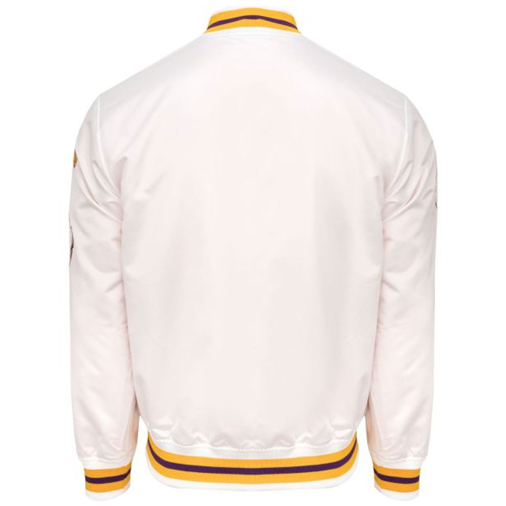 LA Lakers City Collection White Varsity Satin Jacket - Image 2