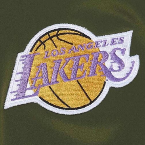 LA Lakers Flight Green Satin Jacket - Image 3