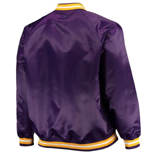 LA Lakers Hardwood Classics Purple Satin Jacket - Image 2