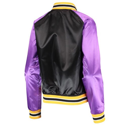 LA Lakers Hardwood Classics Raglan Satin Jacket - Image 2