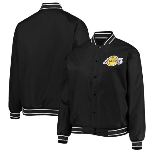 LA Lakers Poly-Twill Black Jacket - Image 3
