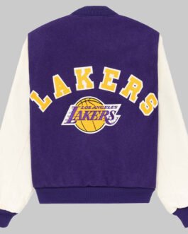 LA Lakers Purple and White Vintage Varsity Jacket