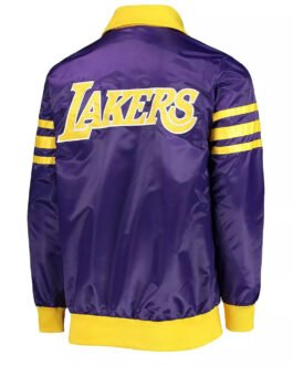 LA Lakers The Captain II Purple Varsity Satin Jacket