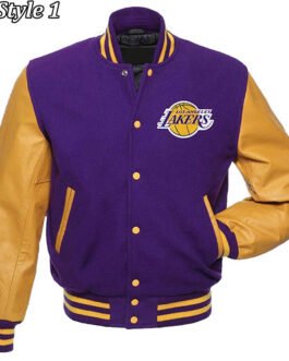 Los Angeles Lakers NBA Purple and Yellow Letterman Jacket