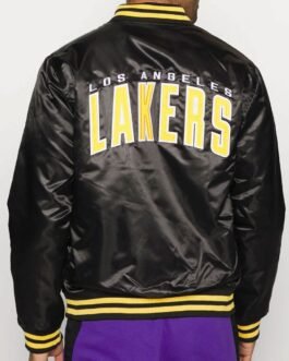 LA Lakers Black Bomber Wordmark Jacket