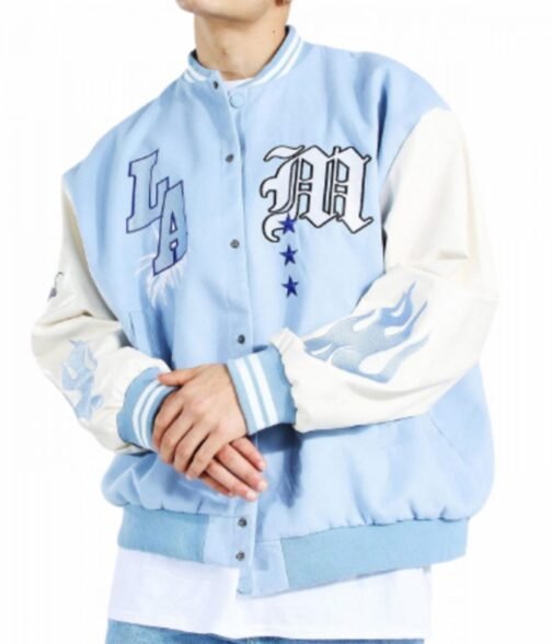 LA Baby Blue Varsity Jacket - Image 3