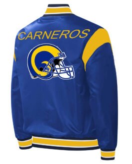 LA Rams Carneros Blue Satin Jacket
