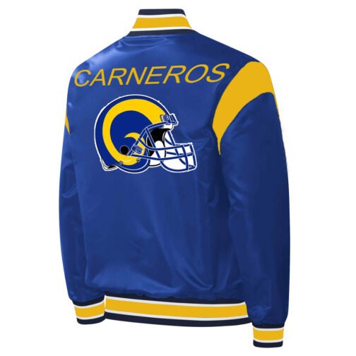 LA Rams Carneros Blue Satin Jacket - Image 2