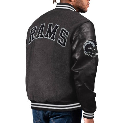 LA Rams First Rounder Black Varsity Jacket - Image 2