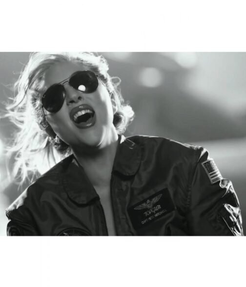 Lady Gaga Top Gun 2 Green Cotton Jacket - Image 7