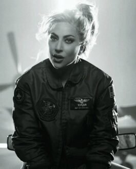 Lady Gaga Top Gun 2 Green Cotton Jacket