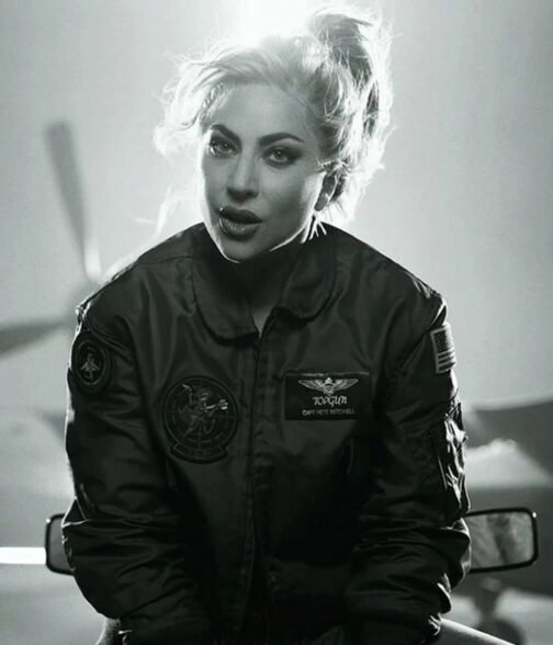 Lady Gaga Top Gun 2 Green Cotton Jacket - Image 2