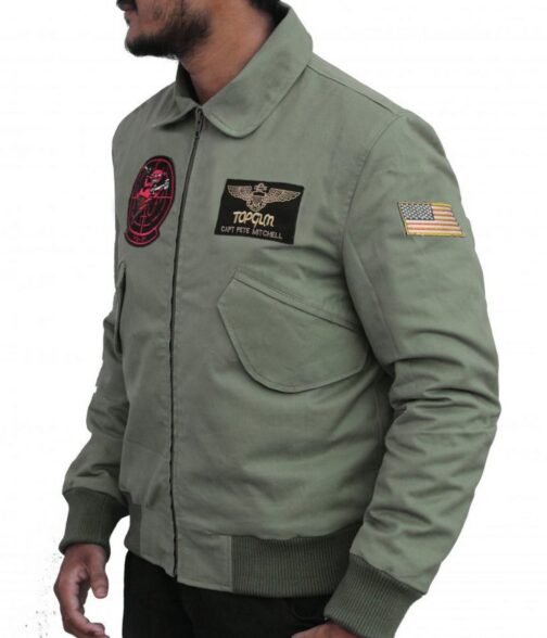 Lady Gaga Top Gun 2 Green Cotton Jacket - Image 4