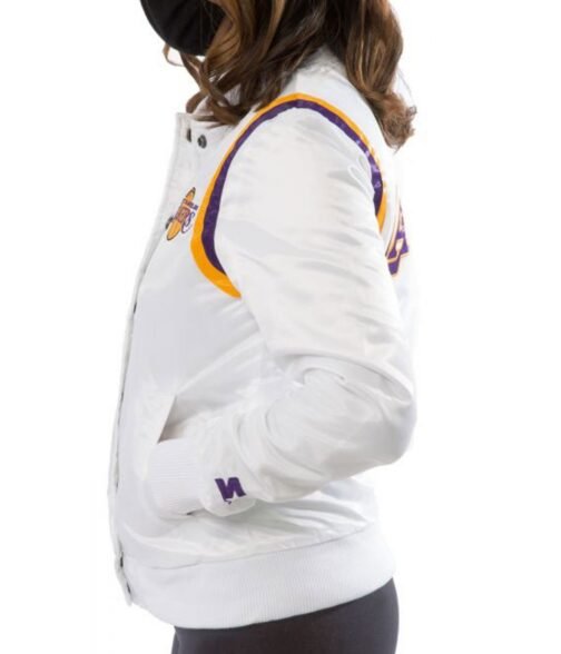 Starter Lakers Los Angeles Bomber Satin Jacket - Image 9