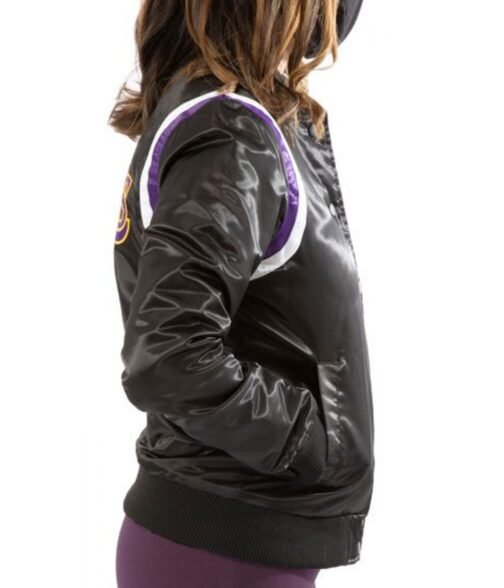 Starter Lakers Los Angeles Bomber Satin Jacket - Image 6