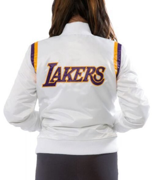Starter Lakers Los Angeles Bomber Satin Jacket - Image 5
