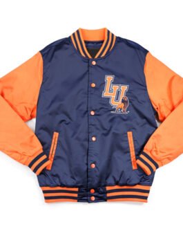 Langston University Navy and Orange Baseball Jacket