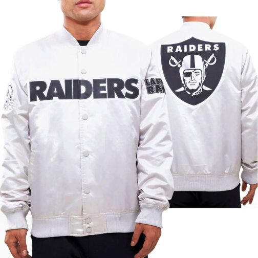 Las Vegas Raiders Big Logo Satin Jacket - Image 9
