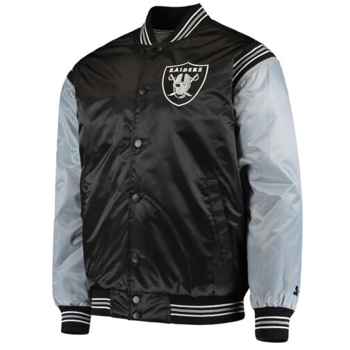 Las Vegas Raiders Enforcer Black/Grey Satin Jacket