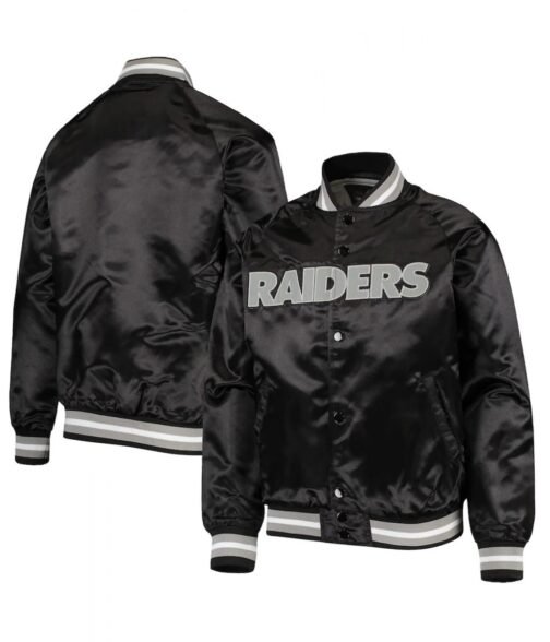 Las Vegas Raiders Bomber Lightweight Black Jacket - Image 3