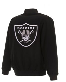 Bomber Las Vegas Raiders Black Wool Jacket