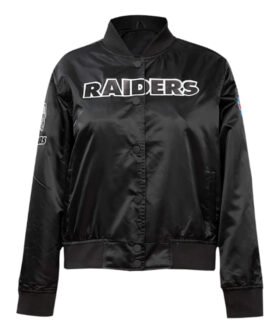 Classic Las Vegas Raiders Black Satin Jacket