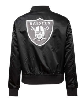 Classic Las Vegas Raiders Black Satin Jacket