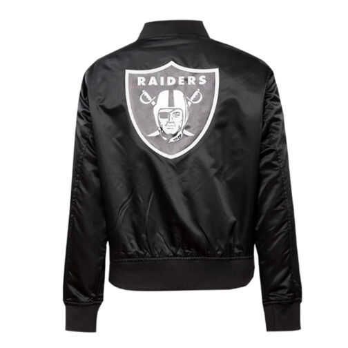 Classic Las Vegas Raiders Black Satin Jacket - Image 2