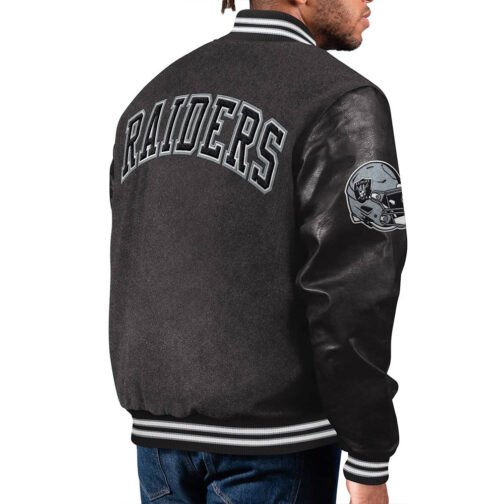Las Vegas Raiders First Rounder Black Varsity Jacket - Image 2