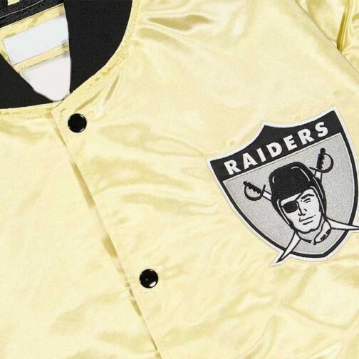 Las Vegas Raiders Lightweight Gold Satin Jacket - Image 6