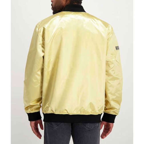 Las Vegas Raiders Lightweight Gold Satin Jacket - Image 2