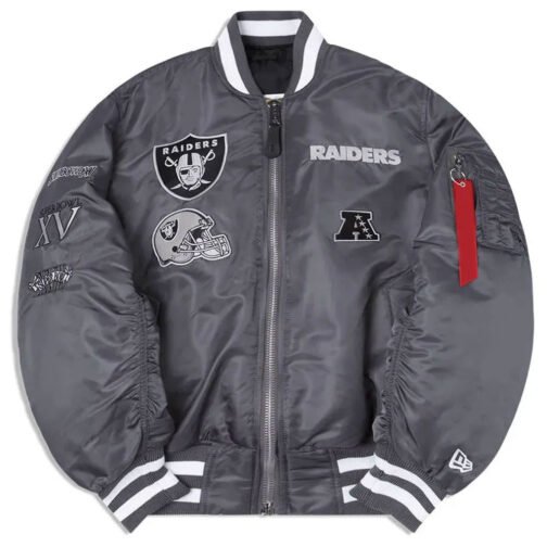 Oakland Raiders Bomber MA-1 Satin Jacket - Image 2