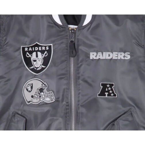 Oakland Raiders Bomber MA-1 Satin Jacket - Image 10