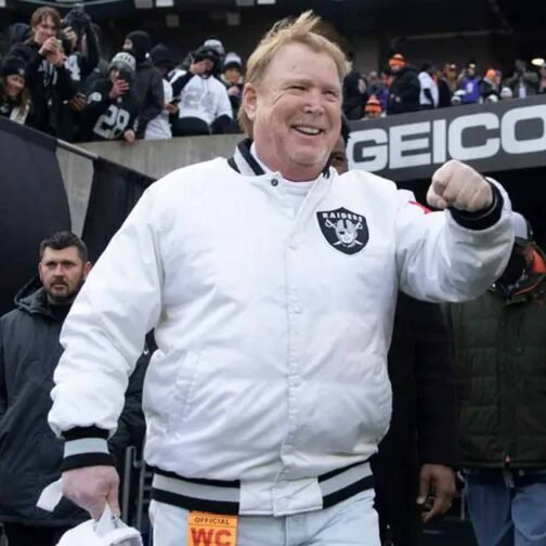 Mark Davis Las Vegas Raiders White Jacket - Image 4