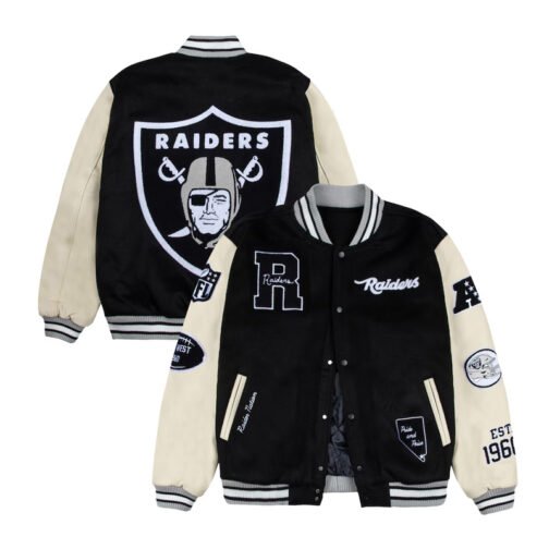 Las Vegas Raiders Nation Letterman Jacket - Image 3
