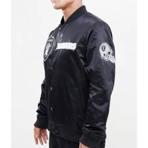 Las Vegas Raiders Pro Black Satin Jacket - Image 3