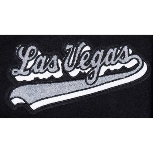Las Vegas Raiders Script Tail Classic Rib Varsity Jacket - Image 5