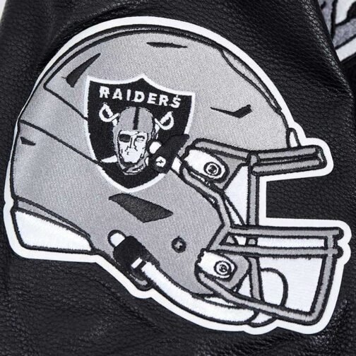 Las Vegas Raiders Script Tail Classic Rib Varsity Jacket - Image 6