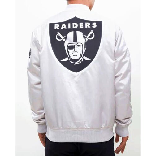 Las Vegas Raiders Big Logo Satin Jacket - Image 4