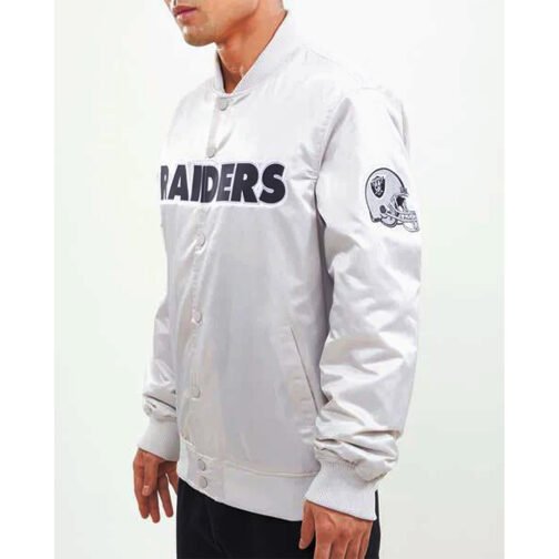 Las Vegas Raiders Big Logo Satin Jacket - Image 7