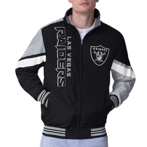 Las Vegas Raiders Strong Arm Black Full-Zip Jacket